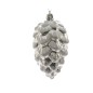 HANGORNAMENT DENNENAPPEL ZILVER 9CM onbreekbaar