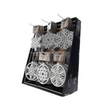 ORNEMENT FOAM FLOCON PAILLETTES ARGENT  12CM