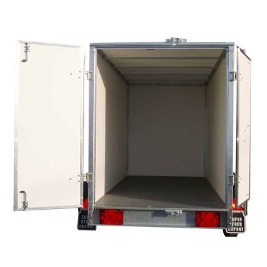Aanhangwagen gesloten geremd 2.57x1.51x1.50m dubbel as 1500kg