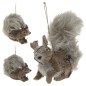 ORNEMENT PENDENTIF ECUREUIL BRUN ECORSE 12CM
