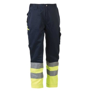 BROEK HIGH VISIBILITY OLYMPUS NAVY/GEEL