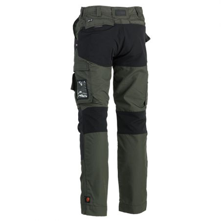 broek Hector khaki/zwart stretch