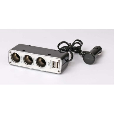 Drievoudige verdeelstekker met dubbele USB  All Ride