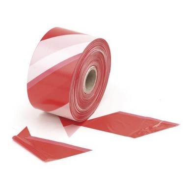 Ruban de signalisation 500 m rouge/blanc PEREL