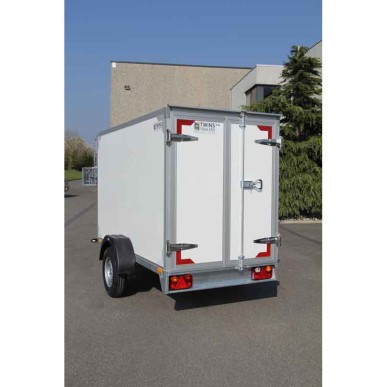 Aanhangwagen gesloten geremd 2.57x1.51x1.50m  enkel as 1350kg