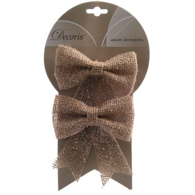 Noeud jute paillettes 12 cm 2 pcs