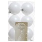 Boule de noël blanc hiver 8 cm 6 pièces incassable