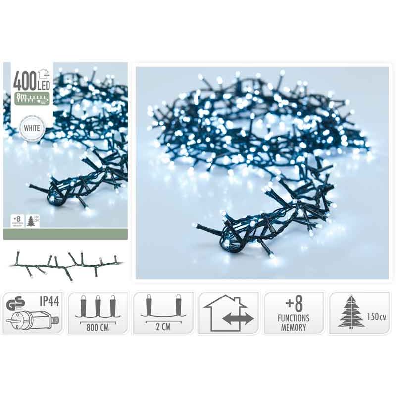 GUIRLANDE LUMINEUSE  MICROCLUSTER 400 LED BLANC FROID
