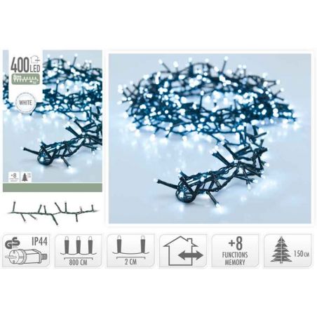 GUIRLANDE LUMINEUSE  MICROCLUSTER 400 LED BLANC FROID