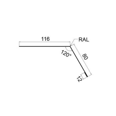 Bavette de gouttière 2.15m RAL7024