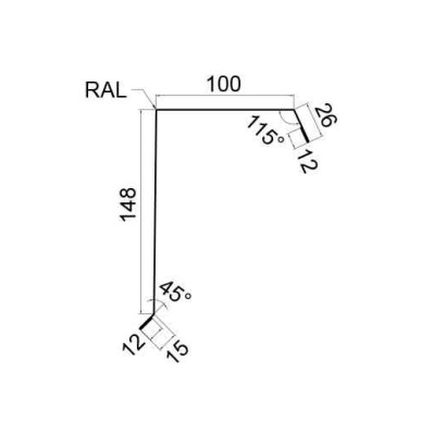RANDSLAB 2.15m RAL7024