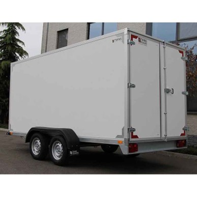 Aanhangwagen gesloten geremd 3.07x1.57x1.50m dubbel as 2000kg