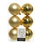 Boule de noël doré 8 cm 6 pièces incassable