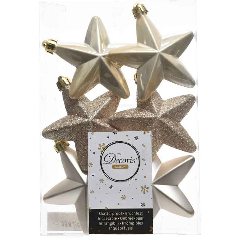 Ornement pendentif étoile perle 6 pcs