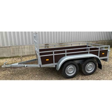 remorque double essieu 257x132 Syma avec timon en V et porte arrière