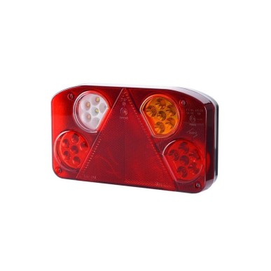 Feu arrière LED droite avec triangle et éclaire-plaque 235 x 135 mm