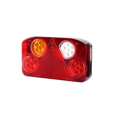 Feu arrière LED gauche avec triangle et éclaire-plaque 235 x 135 mm