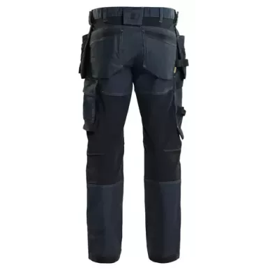 Vue arrière du pantalon Blåkläder 1750 avec poches arrière renforcées et détails réfléchissants.